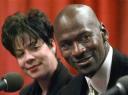 Michael Jordan and Wife Juanita Divorce Photo Chicago Bulls' Michael Jordan, right, reacts to a reporters' question as his wife, Juanita, listens after he announced his retirement from basketball on Jan. 13, 1999, in Chicago. Jordan and his wife divorced Friday, Dec. 29, 2006, 17 years after the couple wed. (AP Photo/M. Spencer Green,file)